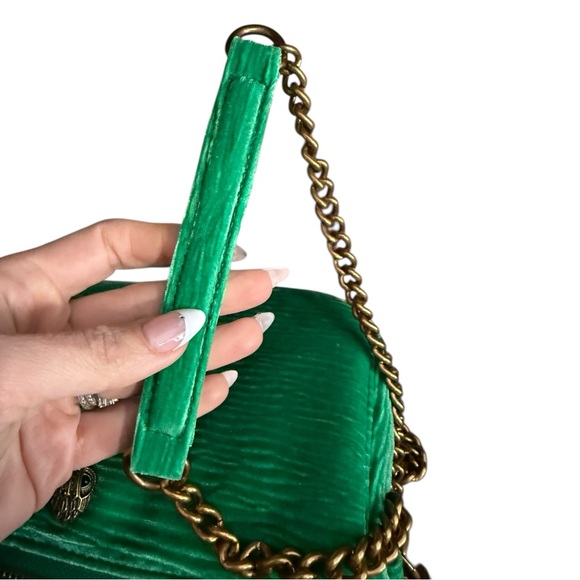 Kurt Geiger London Green Velvet Kew Pouch Crossbody Bag - Picture 8 of 10